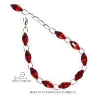 Armband mit Navette Swarovski Kristall, Farbe: Siam, Hell Rot