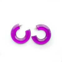 80er Modeschmuck Violett Plexi Creolen