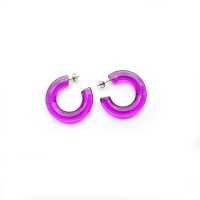 80er Modeschmuck Violett Plexi Creolen