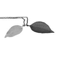 Silber- und Schwarze Blatt Kette aus einem echten Blatt