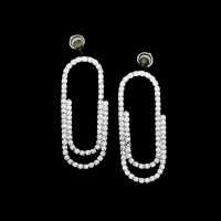 Ovale Strass Ohrringe