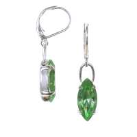 Ohrhänger mit Navette Swarovski Kristallen Farbe: Peridot Grün