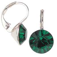 8mm Ohrringe mit Swarovski Kristall in der Farbe Smaragd Grün