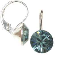 8mm Ohrringe mit Swarovski Kristall in der Farbe Indien Saphir Blau