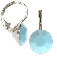 8mm Ohrringe mit Swarovski Kristall in der Farbe Türkis Grün