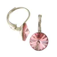 8mm Ohrringe mit Swarovski Kristall in der Farbe Rose Hell
