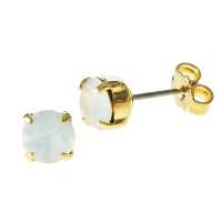 Stecker mit Swarovski Kristall Farbe: Weißer Opal