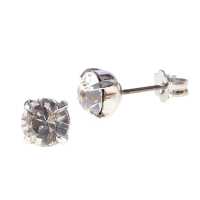 Stecker mit Swarovski Kristall in der Farbe Transparent