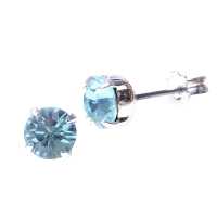 Stecker mit Swarovski Kristall Farbe: Aquamarin