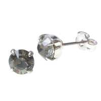 Stecker mit Swarovski Kristall Farbe: Schwarzer Diamant, Grau