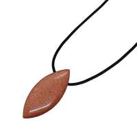 Goldfluß in Navette Form mit Bohrung für Lederband