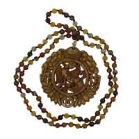 Achat Kette mit Phönix Glücks Amulett